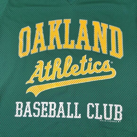 Vintage 90s Oakland A's Shirt Mens Jersey Green Logo 7 Baseball MLB Adult Sz Xl - Picture 2 of 9